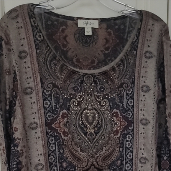 Western Style  Long Sleeve Top - Picture 3 of 5
